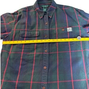 Lauren Ralph Lauren Men Plaid Flannel Shirt Long Sleeve Button Down Green Red  M